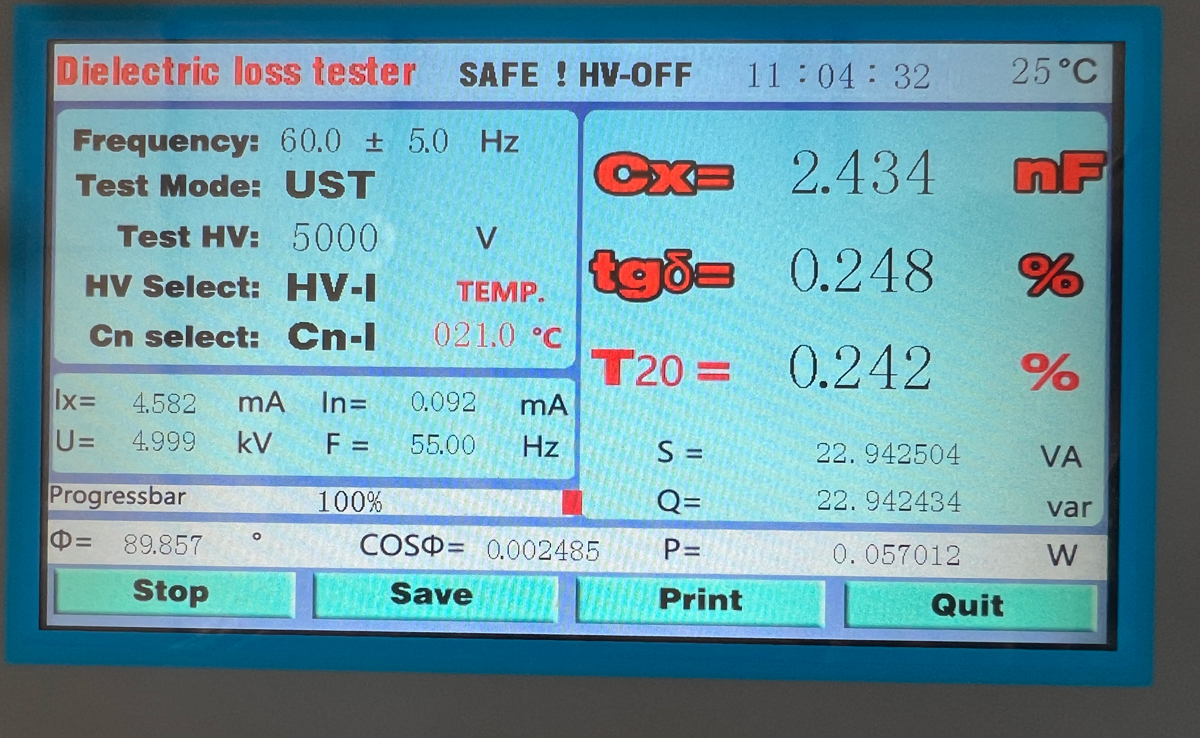 Loss Angle Test